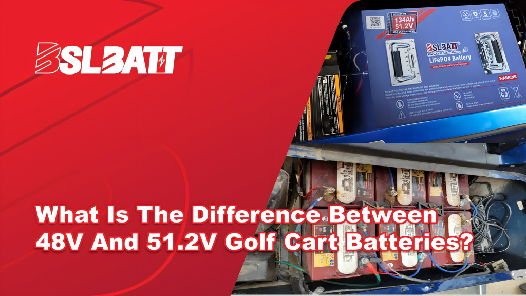 What is the difference between 48V and 51.2V golf cart batteries?